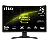 MSI mag 242CA Monitor Gaming de 24" FHD 1500R, 1920 x 1080 VA, 180 Hz, 1 ms, Compatible con HDR, protección Ocular, HDMI 2.0b, DP 1.2a, sin Marco, inclinación Ajustable, Montaje Vesa, Negro