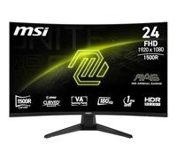MSI mag 244C - Pantalla para Juegos Curvada (24 Pulgadas, Full VA, 1500R, 1920 x 1080, 1 ms, Adaptive Sync, DP 1.2a, HDMI 2.0b CEC