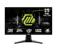 MSI mag 255F E20 63.5 cm 1920 x 1080 (FHD) Monitor para Juegos, 200 Hz, sincronización adaptativa, HDMI, DisplayPort, Montaje VESA, inclinación, Altura Ajustable, Altavoz, 0,5 ms, Negro
