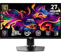 MSI mag 271QP QD-OLED X28 27" 2560x1440 (QHD), 280Hz, sincronización adaptativa, Compatible con HDR, HDMI, Puerto VGA, Montaje VESA, inclinable, Bisel Fino en 4 Lados, 0,03 ms, Negro