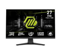 MSI mag 272F Monitor Gaming 27", FHD 1920x1080, 200Hz, 0,5ms, HDR Ready, AMD FreeSync Premium, Eye Care, AI Vision, HDMI 2.0b, DP 1.2a, Soporte Ajustable en inclinación, Montaje VESA, Negro