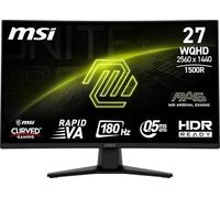 MSI mag 274CQF - Pantalla Curvada (27", 2560 x 1440 (QHD), 180 Hz, HDMI, DisplayPort, Puerto VGA, Montaje VESA, inclinable, Altavoz, Marco Fino, 0,5 ms, Negro
