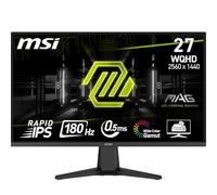 MSI mag 275QF Monitor Gaming Plano WQHD (2560x1440) Panel IPS rápido¡, 180Hz / 0.5 m (GtG, mín.), 1 ms (MPRT) 16:9, HDR Ready, 300 nits, Negro
