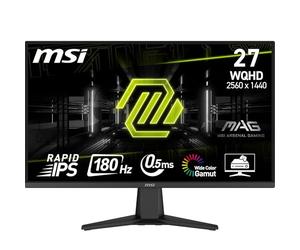 MSI mag 275QF Monitor Gaming Plano WQHD (2560x1440) Panel IPS rápido¡, 180Hz / 0.5 m (GtG, mín.), 1 ms (MPRT) 16:9, HDR Ready, 300 nits, Negro