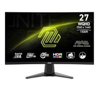MSI MAG 27CQ6F Monitor de computadora de 27 pulgadas 2560 x 1440 (QHD), 180Hz, sincronización adaptativa, listo para HDR, HDMI, puerto VGA, puerto de pantalla, montaje VESA, inclinación, altavoz, 0,5