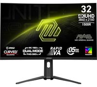MSI mag 321CUPDF 32 Pulgadas 3840 x 2160 (UHD) Monitor de Juegos, 320 Hz, sincronización adaptativa, HDMI, DisplayPort, Montaje VESA, inclinación, Altura Ajustable, Altavoz, 0.5 ms, Negro
