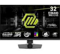 MSI mag 322URDF E16 Monitor para Juegos de 32 Pulgadas 3840 x 2160 (UHD) de 320 Hz, sincronización adaptativa, HDMI, DisplayPort, Montaje VESA, inclinación, Altura Ajustable, Altavoz, 0,05 ms, Negro