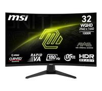 MSI mag 325CQF - Pantalla para Juegos Curvada de 32" WQHD - Lalle Rapid VA 1000R 2560x1440, 180Hz / 0.5ms (GtG, Min.), Adaptive Sync - DP 1.4a, HDMI 2.0b CEC, USB Type-C (DP Alt. W/15 W PD)