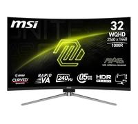 MSI mag 325CQRXF E2 32" WQHD Monitor de Juego Curvo - Panel VA rápido 1000R 2560x1440, 240Hz - 05ms (GtG, Min), sincronización adaptativa - DP 14a, HDMI 20b CEC, USB Type-C (DP alt w - 15W PD