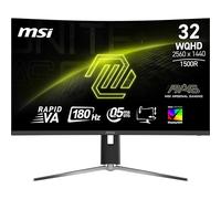 MSI mag 32CQ6PF - Pantalla para Juegos Curvada FHD de 32" - Lalle Rapid VA 2560 x 1440 1500R, 180Hz / 0,5ms -GtG, DisplayHDR 400, Adaptive Sync, DP 1.4, HDMI 2.0 CEC