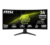 MSI mag 346CQ - Monitor 34" UWQHD, 3440 x 1440, 1500R, Gaming Monitor, VA, 180Hz,1ms, HDR Ready, Eye Care, HDMI 2.0b, DP 1.4a, Sin Marcos, Inclinación Ajustable, Soporte Vesa, Negro