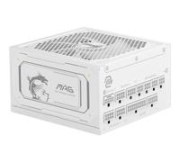 MSI mag A1000GL PCIE5, Fuente de alimentación, 1000W, 80 Plus Gold, ATX 3.1, Soporte GPU PCIe 5.1, Fuente de alimentación ATX, Cable Plano, Blanca