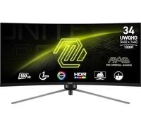 MSI MAG345CQR, 34" UWQHD 3440 x 1440 Pantalla de Ordenador, 180 Hz, HDMI, 1 ms, Negro