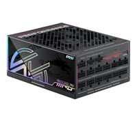 MSI Meg Ai1300TS PCIE5 - Fuente de alimentación (GPU Safeguard+, MOSFETs SiC, Modo Zero Fan con Ventilador Safeguard, 1300 W, Certificado 80 Plus Titanium, Dos Cables 12 V-2 x 6 nativos con Conector