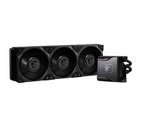 MSI Meg CORELIQUID S360 - Refrigerador líquido Premium para CPU AIO, radiador 360, Pantalla IPS de 2.4", 3 Ventiladores de 120mm, Ventilador silencioso, Ventilador con Bloque de Agua, Color Negro