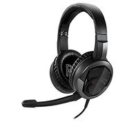 MSI - Micrófono extraíble, Ligero y Plegable, diseño de aro 7.1, Sonido Envolvente estéreo, Auriculares para Juegos (Immerse GH30 V2), Color Negro, Talla L