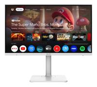 MSI Modern MD272UPSW, Monitor Inteligente UHD 4K de 27", Google TV, Control inalámbrico, Type-C 65W, Altavoces Integrados, Blanco