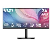 MSI Modern MD342CQP Monitor Curvo de 34'' UWQHD 1500R - Panel VA 3440 x 1440, KVM, Pip/PBP, Amplia, Altavoces Integrados, Ajustable en 3 direcciones - HDMI 2.0b, DisplayPort (1.4a)