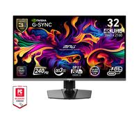 MSI, MPG 322URXDE QD-OLED, 32 Pulgadas, 4K UHD, 3840 x 2160, Monitor OLED, 240 Hz, 0,03 ms, DisplayHDR True Black 400, Compatible con G-Sync, HDMI 2.1, DP 2.1a, USB C (98 W PD), Altura Ajustable