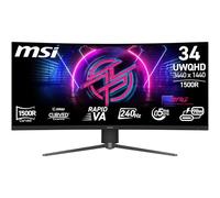 MSI MPG 346CQRF X24 Monitor Gaming UWQHD 1500R de 34 Pulgadas 3440 x 1440 VA rápida, 240 Hz, 0,5 ms, DisplayHDR 400, KVM, sin Marco, inclinación, Altura Ajustable, Negro