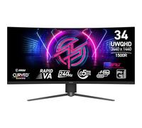 MSI MPG 346CQRXF X24 Monitor Gaming UWQHD 1500R de 34 Pulgadas 3440 x 1440 VA rápida, 240 Hz, 0,5 ms, DisplayHDR 400, KVM, sin Marco, inclinación, Altura Ajustable, Negro