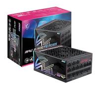 MSI MPG Ai1600TS PCIE5, fuente de alimentación totalmente modular para juegos de 1600 W, titanio 80+, cables duales de 12 V-2 x 6, GPU Safeguard+, MOSFET SiC, protección de ventilador, ATX 3.1 y PCIe