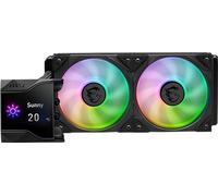 MSI MPG CORELIQUID D240 ARGB - Enfriador líquido de CPU - Pantalla LCD IPS de 2.4 pulgadas - Radiador de 9.4 pulgadas - Listo para LGA 1700 y AM5 - Doble ventiladores ARGB PWN de 120 mm