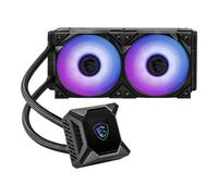 MSI MPG CORELIQUID K240 - Refrigeración Líquida AIO CPU, Radiador de 240, TORX FAN 3.0 en la Bomba de 60mm, Pantalla LCD 2.4", 2 x 120mm Ventiladores ARGB, Amplia compatibilidad Intel/AMD