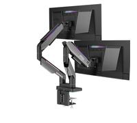 MSI MPG MT201DR V2-Premium RGB - Brazos de Soporte para Monitor Dual, Soporte de 17-35 Pulgadas, Compatible con VESA, Soporte de Resorte de Gas Ajustable Resistente, Capacidad de 44 Libras por