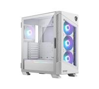 MSI MPG Velox 100R White - Carcasa para PC para juegos de torre media - Panel lateral de vidrio templado - 4 ventiladores ARGB de 120 mm - Soporte de refrigeración líquida para radiador de hasta 360