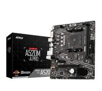MSI Placa Base para Juegos A520M-A Pro V1 (AMD Ryzen 5000, AM4, DDR4, PCIe 3.0, SATA 6Gb/s, M.2, USB 3.2 Gen 1, DVI/HDMI, Micro-ATX)