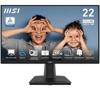 MSI Pro MP225V, 22" VA 1920x1080 (FHD), 100 Hz, sincronización adaptativa, HDMI, Puerto de vídeo, Montaje VESA, inclinable, 1 ms, Negro