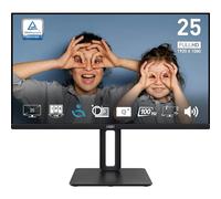 MSI Pro MP251P Monitor de Oficina Full HD de 24,5 Pulgadas, Panel IPS 1920 x 1080, 100 Hz, Pantalla Agradable a la Vista, Altavoces Integrados, Ajustable en 4 direcciones, HDMI 1.4b, D-Sub (VGA)