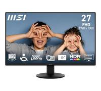 MSI PRO MP272L Monitor de Oficina de 27 Pulgadas FHD - Panel IPS de 1920 x 1080, Sin Marco por 4 Lados, Frecuencia de Actualización de 100 Hz, Pantalla Amigable para los Ojos, Inclinación Ajustable