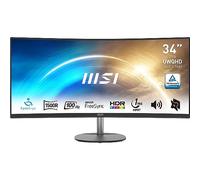MSI Pro MP341CQ - Monitor Profesional 34” - Panel 3440 x 1440 (UWQHD), VA, Antibrillo, Tasa de refresco de 100Hz, diseño sin Marcos, Compatible con Soporte VESA 100 mm, Freeseync, HDR Ready - Negro