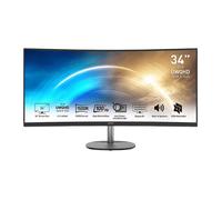 MSI PRO MP341CQDE Monitor Curvo 86.4 cm (34") UWQHD 3440 x 1440 Pixeles VA 100Hz AMD FreeSync 4ms Tiempo de Respuesta - Negro