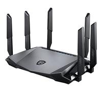 MSI Radix AX6600 WiFi 6 Router Gaming Tres Bandas - WLAN Rápida de hasta 6600 Mbps (5GHz, 2.4GHz Inalámbrico), AI QoS Priority, MU-MIMO, Beamforming, WPA3, 2.5G WAN/LAN & 4 x 1G LAN Ports