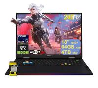 MSI Raider 18 HX Gaming AI PC Laptop 18 pulgadas QHD+ IPS 240Hz (100% DCI-P3) Intel 24-core Ultra 9 Series 2 285HX (Beats i9-14900HX) 64GB RAM 4TB SSD GeForce RTX 5080 GDDR7 DLSS4 Win11 Hub ICP con