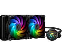 MSI Serie MAG CORELIQUID 280R, enfriador líquido de CPU aRGB (AIO): diseño de cabezal de bloqueo giratorio, radiador de 280 mm, ventiladores duales aRGB PWM de 140 mm