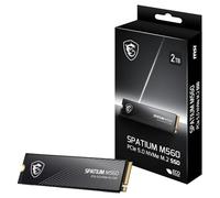 MSI Spatium M560 SSD 2TB PCIe 5.0 NVMe M.2 Unidad de Estado sólido Interna, 10.300MB/s de Lectura y 8.700MB/s de Escritura, 3D NAND, Seguridad de Datos integrada, Center