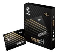 MSI SPATIUM S270 SATA 2.5" - Disco Duro SSD de 240GB (SATA III 6Gbps, 100.20mm x 69.85mm x 7.00mm, Lectura 500MB/s, Escritura 400MB/s), Negro
