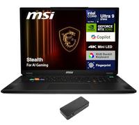 msi Stealth AI Gaming Laptop 45.7 cm 4K (Intel Ultra 9-275HX, GeForce RTX 5090 24GB, 64GB DDR5, 2TB SSD, Win 11 Pro) con base USB-C