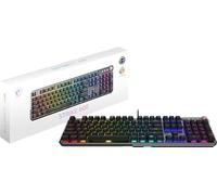 MSI Strike 600 - Interruptores táctiles silenciosos KAILH Midnight Pro - Teclas ergonómicas, Base Antideslizante, luz mística RGB por tecla, USB 2.0 - Tamaño Completo