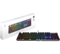MSI Strike 600, QWERTY, ES Layout - INTERRUPTORES TÁCTILES SILENCIOSOS KAILH Midnight Pro - Teclados ergonómicos, Base Antideslizante, Mystic Light RGB por tecla, USB 2.0 - Tamaño Completo