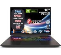 msi Vector 16 HX AI Notebook Gaming Intel Core Ultra 9 275HX, RTX 5070 Ti 12GB GDDR7, 32GB RAM, 1TB SSD, 16" QHD+ IPS 240Hz, Thunderbolt 5, WiFi 7, Teclado RGB 24 zonas, Windows 11, AI Laptop