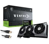 msi Ventus 3X FeForce RTX 5090 OC Edition 32GB GDDR7, PCI Express Gen 5, Core Clocks Extreme: 2452 MHz, CUDA CORES 21760 unidades, velocidad de memoria 28 Gbps, paquete con cable HDMI