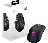 MSI Versa PRO W - Ratón para juegos, 26000 DPI, más de 70 millones de clics, microinterruptor óptico OMRON, sensor óptico, diseño ergonómico de mano ambitextro, luz RGB