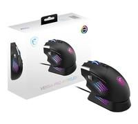 MSI Versa Pro Wireless + Mouse Dock Pro - Ratón Gaming, Sensor óptico de 26.000 PPP, frecuencia de sondeo de 1.000 Hz, diseño para diestros, batería de 80 Horas, con Cable e inalámbrico