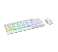MSI Vigor GK30 Combo blanco, teclado RGB GK30 para juegos de 6 zonas y mouse para juegos GM11, repelente al agua y a prueba de salpicaduras, 5000 DPI