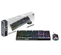 MSI Vigor GK30 IT - Teclado semimecánico para Juegos con luz mística LED RGB retroiluminada, Teclado Multimedia con Teclado de Teclas de Acceso rápido + ratón, tamaño Completo, Color Negro